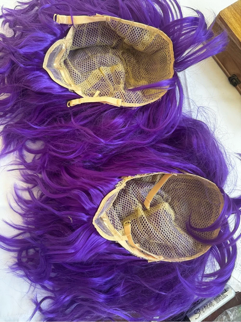 2Vibrant Purple Women's Synthetic Wig - Sleek Bob with Bangs